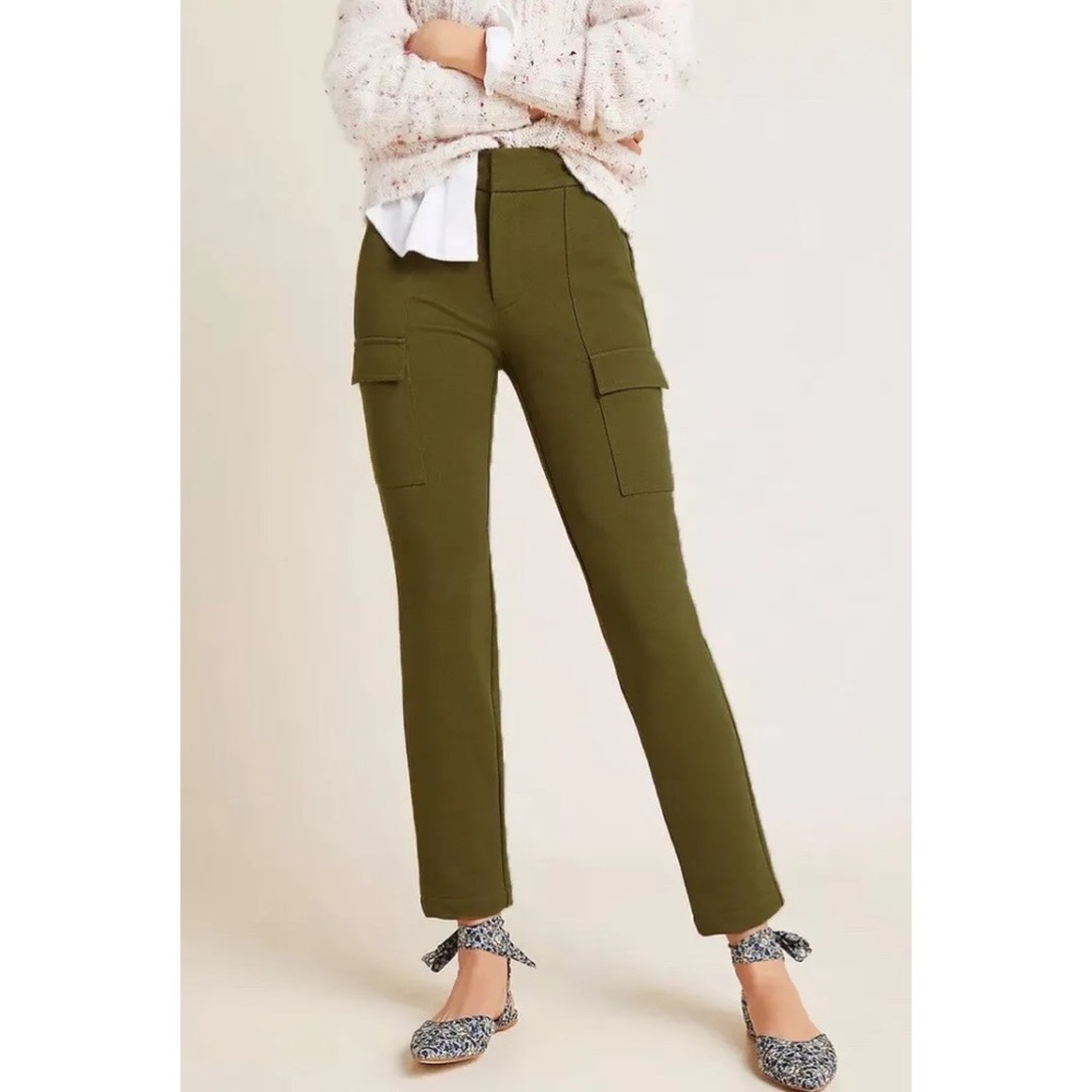 Anthropologie The Essential Slim Moss Green Cargo Pants